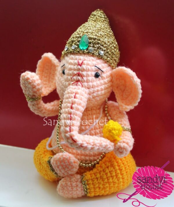Handmade Crochet Lord Ganesha Soft Toy